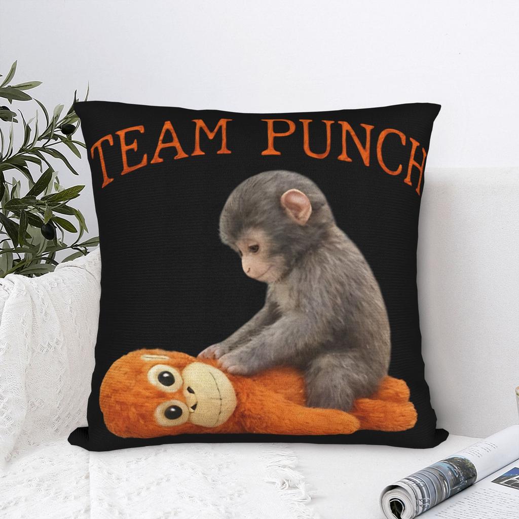 Pillow Cover Baby Monkey Punch Cute Monkey Punch Vintage Pillow Case For Sofa Bedroom Home Decor Pillowcases