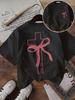 Vintage Cross Ribbon Graphic Tee Unisex John 316 Bible Verse Print T Shirt Summer Retro Aesthetic Harajuku Streetwear