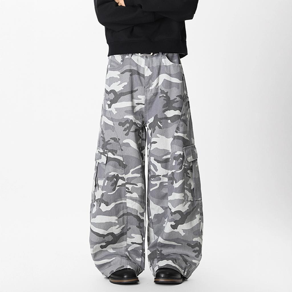 JYL Men's Straight Jeans Mud Dyed American Vintage Spring Teen Loose Casual Denim