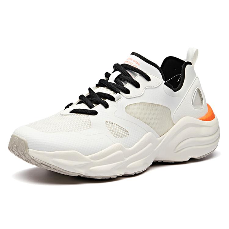 New Anta Life Collection Cushioned Slip Resistant Breathable Lightweight Low Top Casual Shoes Men's White Black Orange 91928880-2