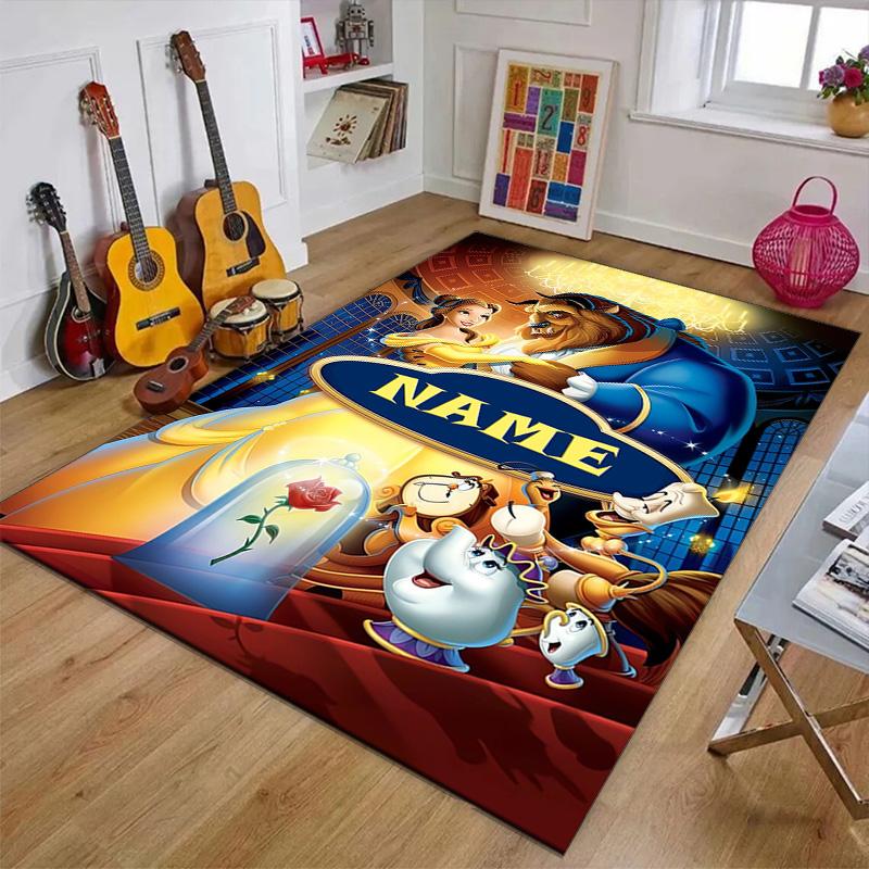Custom Princess Mat Personalized Name, Polyester Washable Indoor Entryway Rug, Gift for Christmas, Easter, Thanksgiving Day