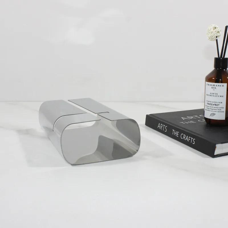 Luxury Stainless Steel Tissue Box, Living Room Tissue Storage Box, Dining Table Center Napkin Holder, Home Decoration