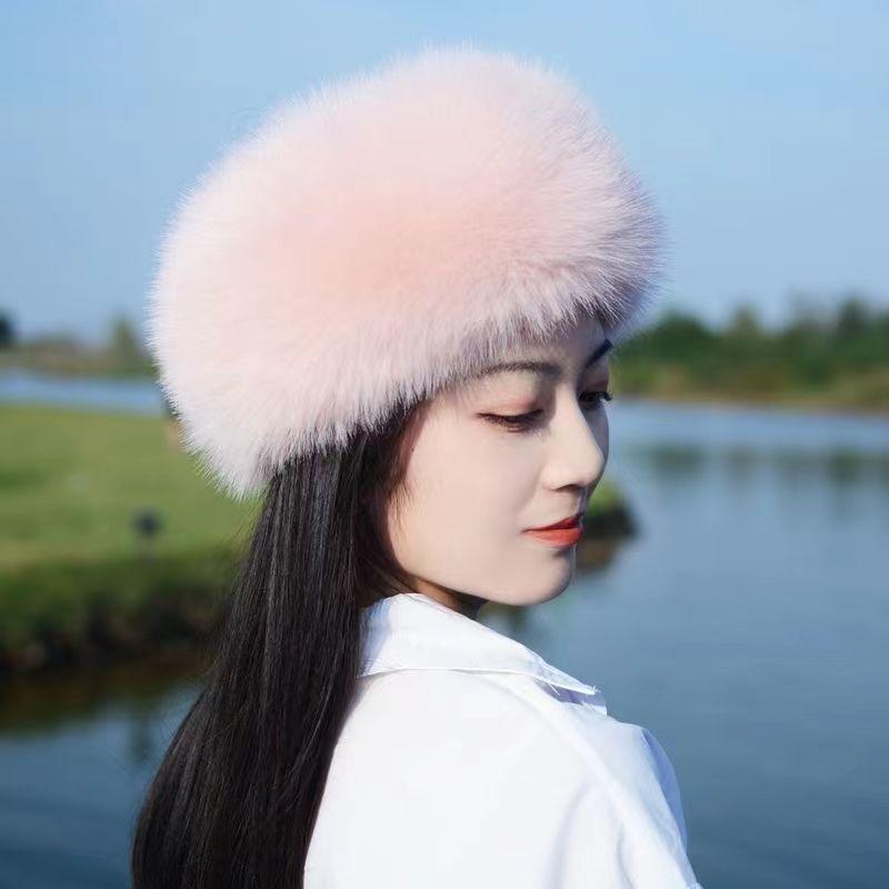 1Pc Ear Protection Thick Warm Winter Women's Fashion Fluffy Plush Hat Snow Ski Cap Imitation Fur