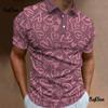 Trendy short-sleeve polo, heart print casual daily wear