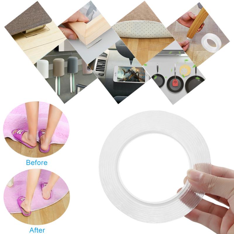 Reusable Double-Sided Adhesive Nano Traceless Tape Removable Sticker Washable Adhesive Loop
