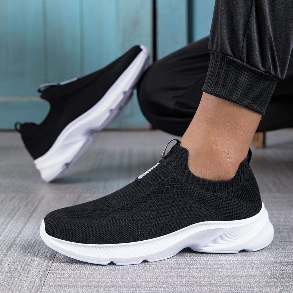 Markenschuhe, Sportschuhe, neue faule Schuhe, atmungsaktive Mesh-Laufschuhe, leichte Mesh-Schuhe, schwarz.
