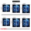 2pcs,2D Plane Printing Curtains Digital Printed Blue Rose Elegance Durable 100% Polyester Fabric (without Rod) Versatile All Use
