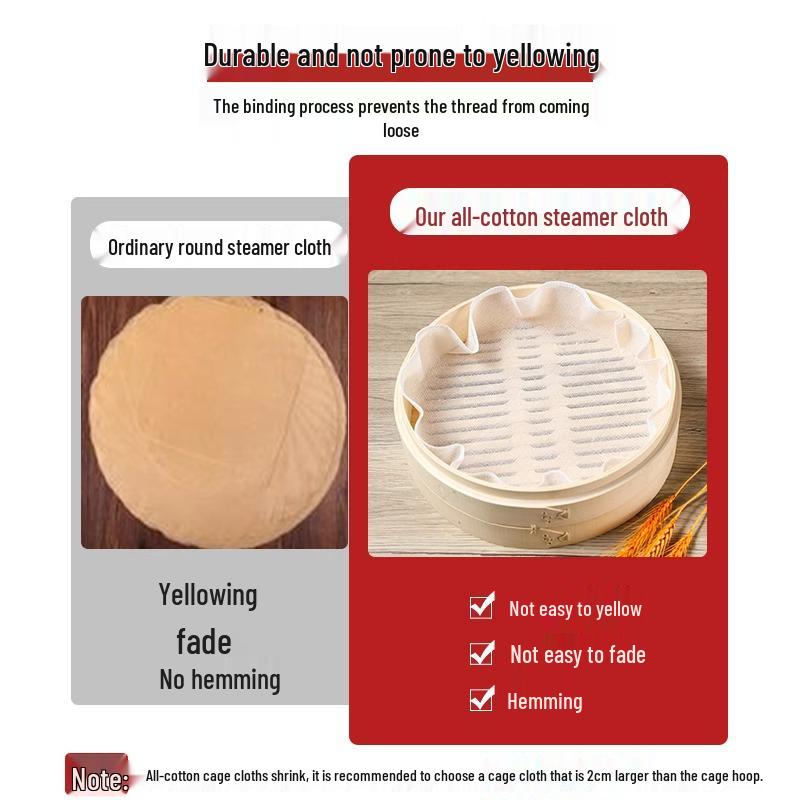 Steamer Cloth for Mantou - Food Grade Steamed Bun Mats, 6-Pack