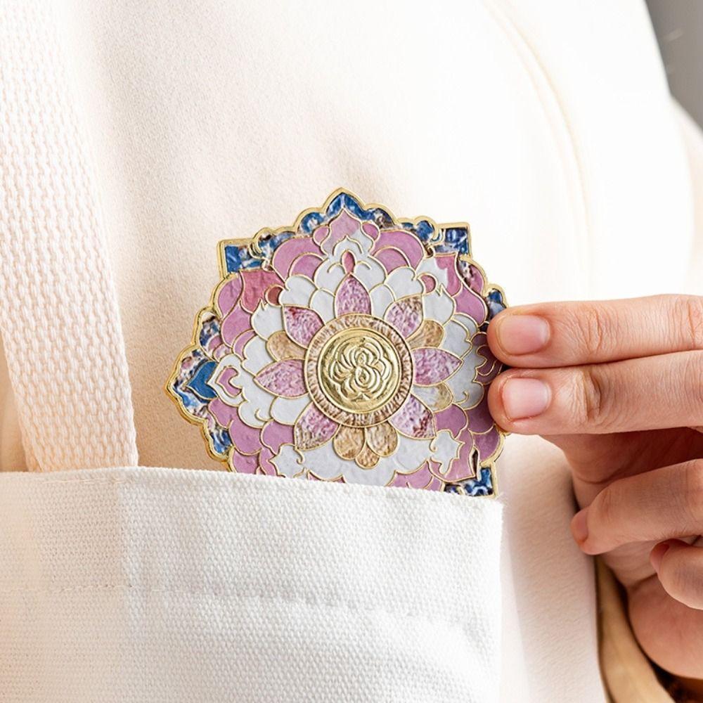 Quaste Chinesischer Stil Spiegel Exquisiter Schminkspiegel Tragbarer 3D-Blumen Make-up Spiegel Geschenk