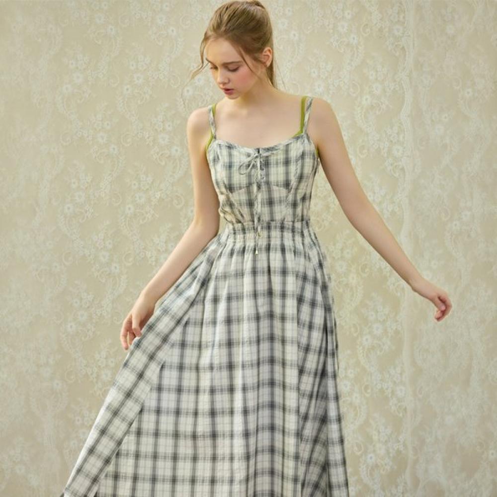 Gnarly Check Smocking Dress Es2oop05 IV/55