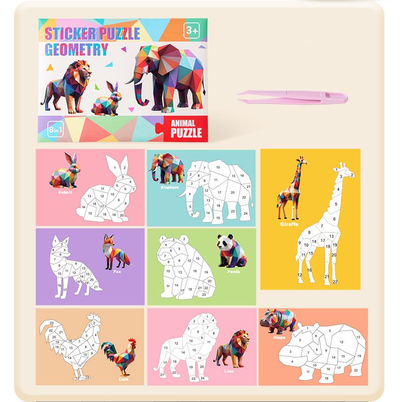 

Children s Stickers Puzzle Animal Traffic Dinosaur Ocean Shape Matching Fine Motor Training Puzzle Board Educational Toys