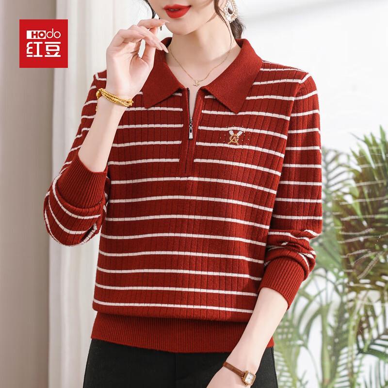 

Hodo Women s Striped Long-Sleeve Knit Polo Top 2XL