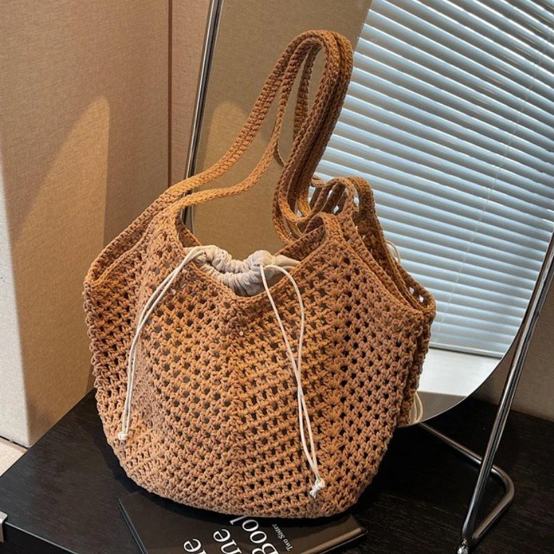 Classic Summer Beach Women Shoulder Bag Versatile Straw Woven Tote Bag Large Capacity Shopper Commuting Bags Handbag and Purse
