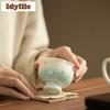 Tazza da tè ad alto piede Smalto Cristallino Punto Oro Tazza da tè Zen Tazza da tè Tazza da degustazione del tè Tazza da meditazione Chazhan Tazze da maestro Set da tè