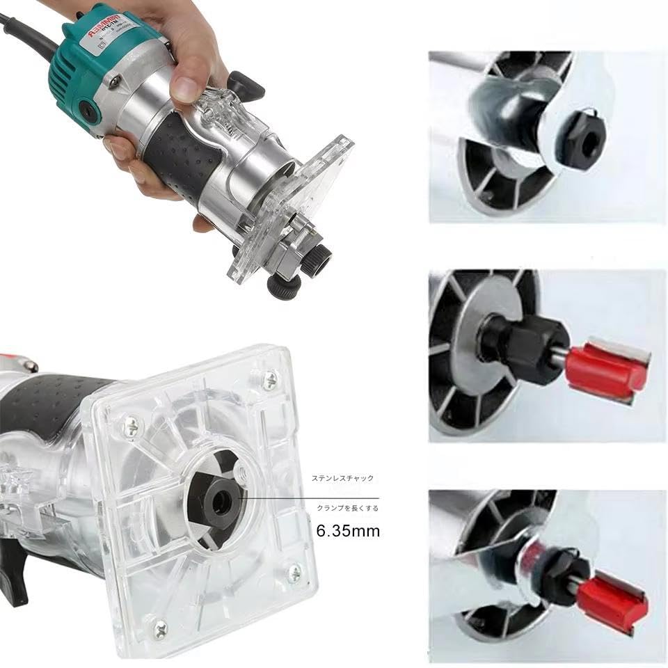 zmart Tungsten Carbide Router Bit Set of 15, 6.35mm Shank, Wood Case, Milling Cutter, Carbide