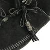 Minnetonka Fransen-Mokassinstiefel 6 23 schwarzes Wildleder(GEBRAUCHT)