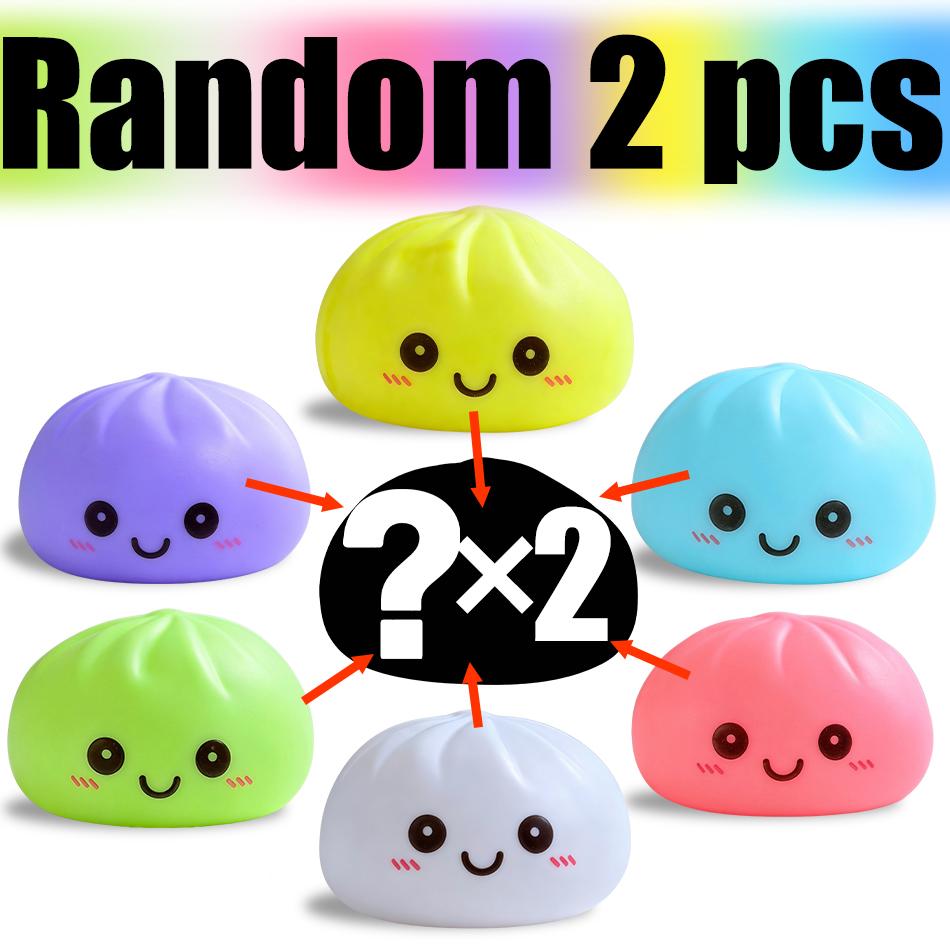 2027 Simulation Dumpling Squishy Night Light Soft Lightup Bubble Spitting Bun Birthday Gift Colorful Dumping Toy Squishy Gifts