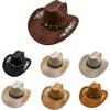 Rose Embroidered Beaded Retro Western Cowboy Hat Embroidered Big Brim Hat Men's and Women's Fashion Sunshade Top Hat