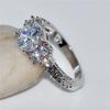 Exquisite Fashion Silver Color Engagement Rings for Women Fashion White Zircon Stones Ring Anniversary Bridal Wedding Jewelry