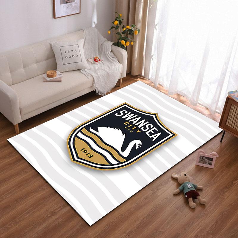Swansea City AFC Emblem Rug suitable as a non-slip mat for the living room or bedroom sofa
