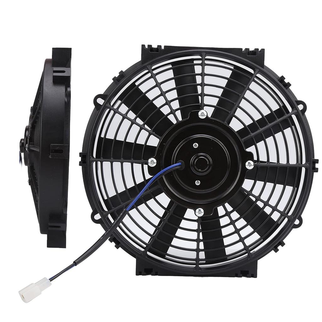 10-inch Universal Radiator Cooling Fan, 24V 80W 2100RPM Slim Fan with 10 Straight Blades for Universal Cars