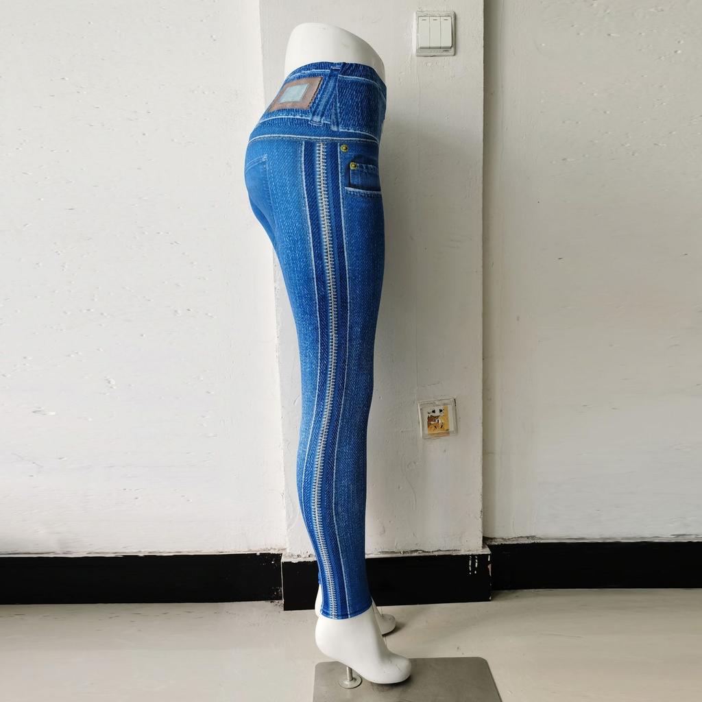 Drukowane spodnie do jogi dżinsowe sportowe fitness do biegania damskie spodnie dresowe