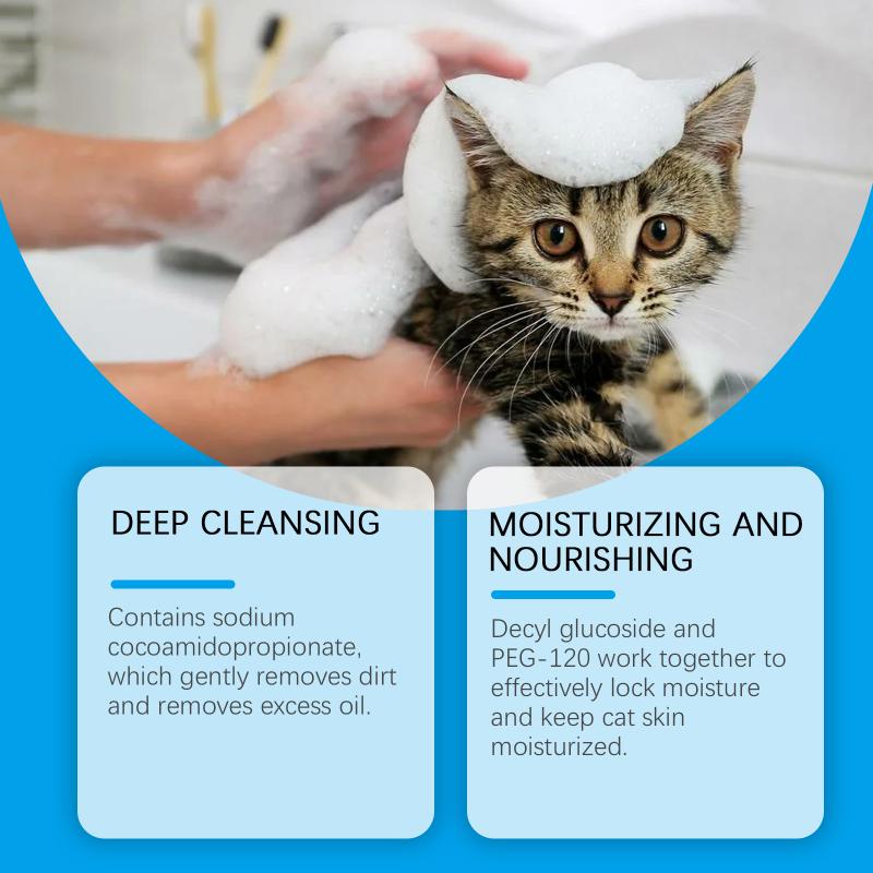 Cat Grooming Foam Mousse NonIrritating Pet Body Cleanser Moisturizing Formula for Sensitive Cats Cleaning