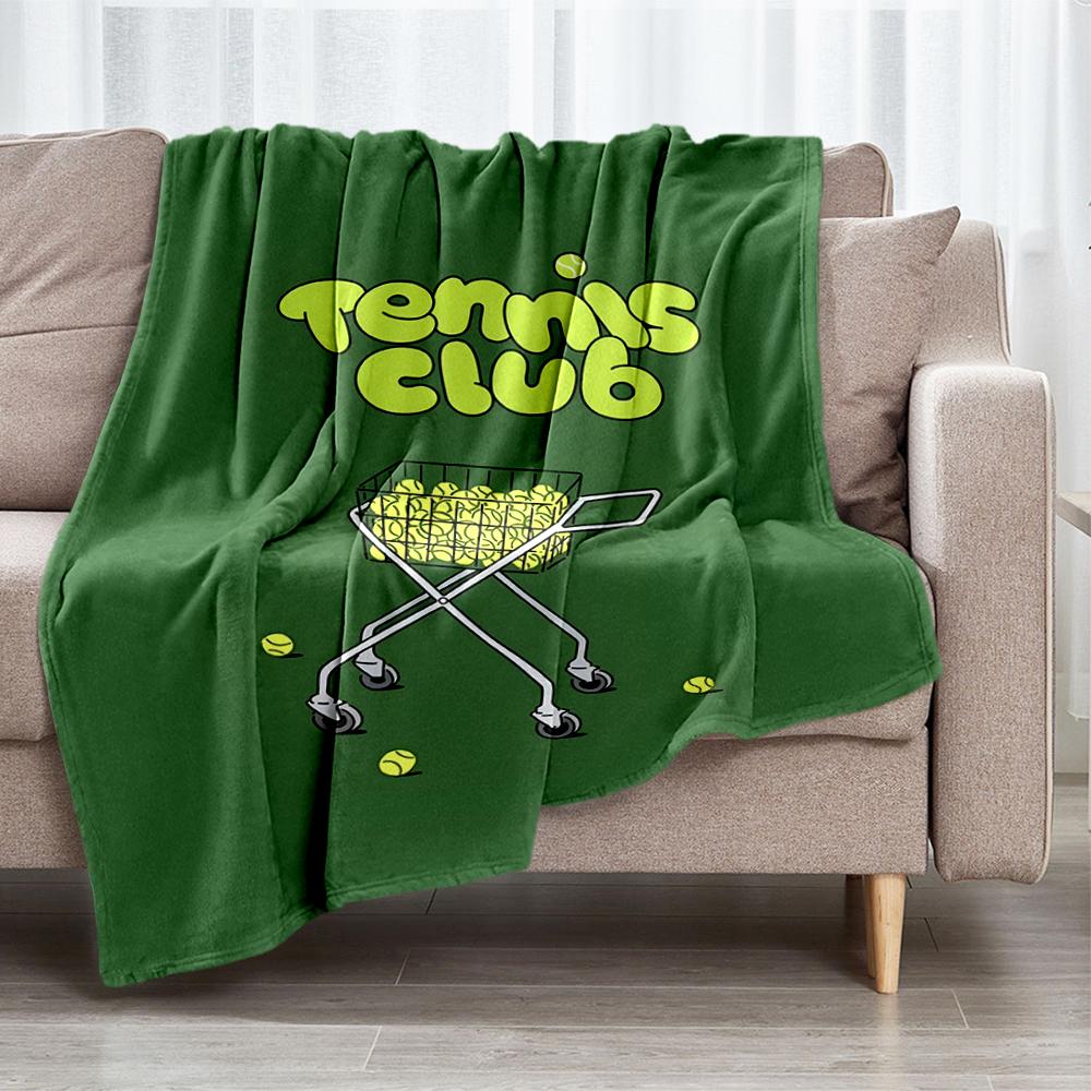 Tennis Theme Printed Blanket - Perfect for Couch, Bed, Travel & Outdoor Use | Machine Washable, Cozy & Durable.