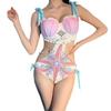 Sexy lingerie, sexy shell, beautiful back swimsuit, small breasts show big steel support, gather sex onesies, women's open file, hot girls