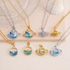 Locket-shaped Blue Planet Necklace Accessory for Women, Simple and Elegant Lockbone Chain Accessory for Women