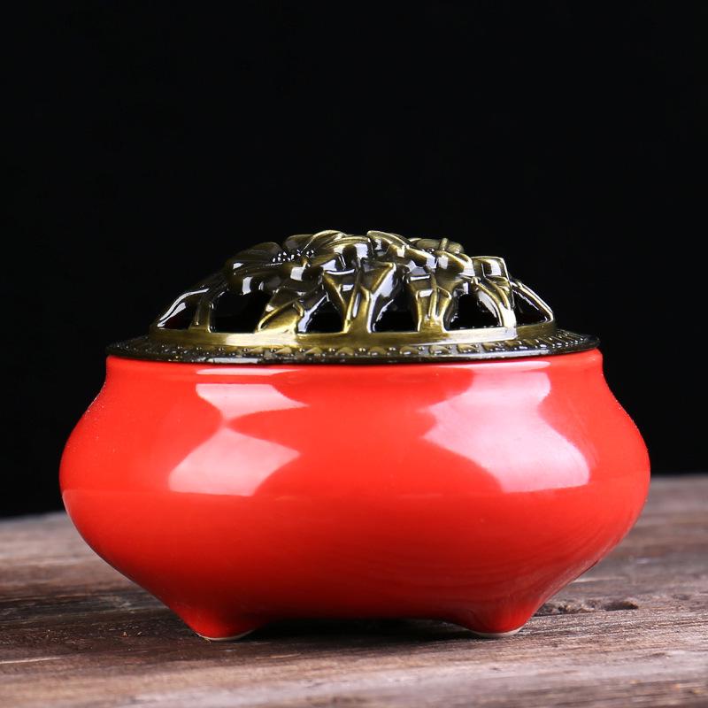 Celadon Ceramic Incense Burner for Home, Buddhist Supplies, Sandalwood Incense Path, Ice Crack Kiln Change Design.