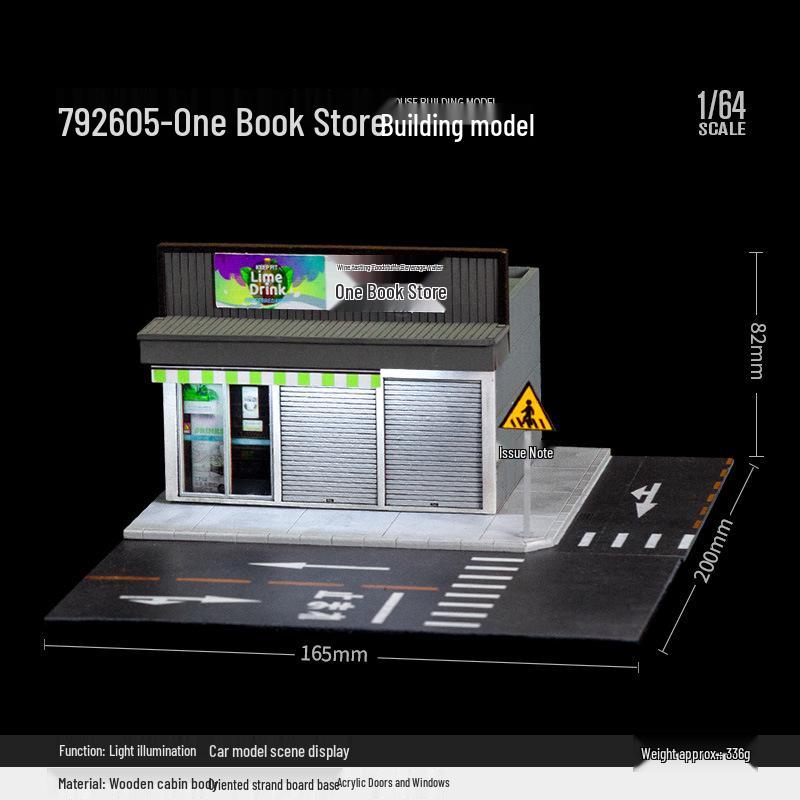 

Каме Каку 1:64 Модель сцены книжного магазина с имитацией литого автомобиля