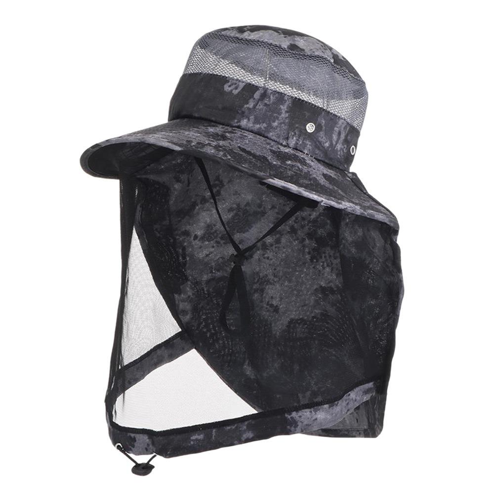 

Face Neck Protection Mosquito Hat Foldable Fishing Cap Insect Bee Protection Repellent Protection Insect Proof Cap Jungle Farm сірий