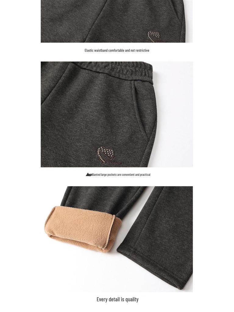 Pantaloni in Lana Foderati in Pile da Donna per Anziani - Larghi, Dritti, Stile Autunno/Inverno