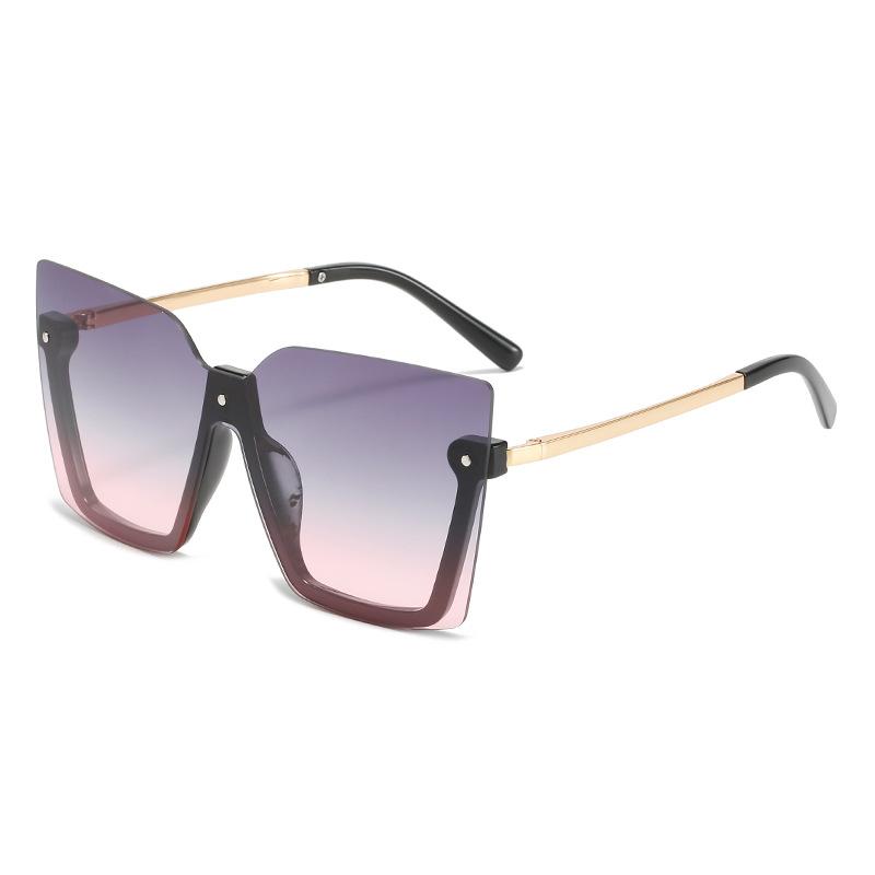 Half-Frame Square Sunglasses Women'S Trendy Rice Nail Sunglasses, Men'S Sunglasses Of The Same Style