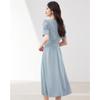 French Elegant Square Neck A-line Midi Dress