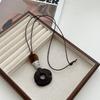 Vintage Brown Irregular Pendant Long Sweater Necklace For Women Fashion Jewelry Accessories