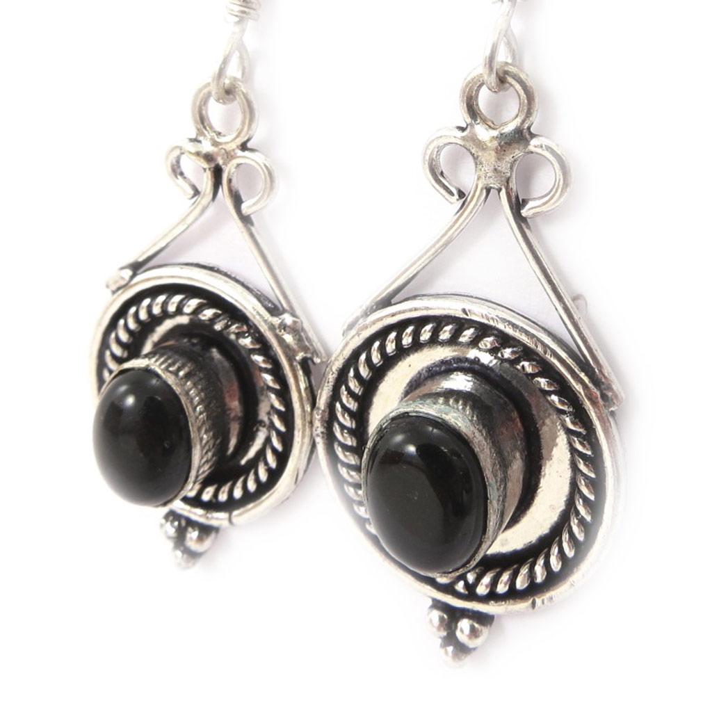 Les Trésors De Lily [J7173] - Black 'Kilimanjaro' Designer Earrings