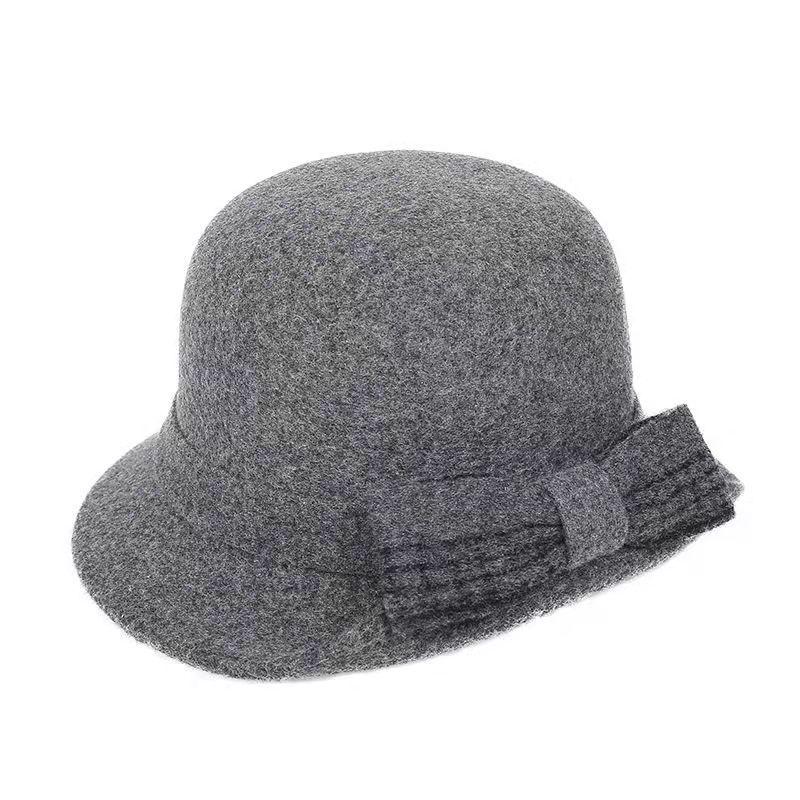 Miyu Sifei Women's Winter Wool Fluffy Checkered Foldable Fisherman Hat