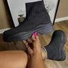 Winter Ankle Boots 2024 New Comfortable Thick-soled Outdoor Walking Snow Boots Casual Slip-on Womens Knitted Elastic Socks Boots