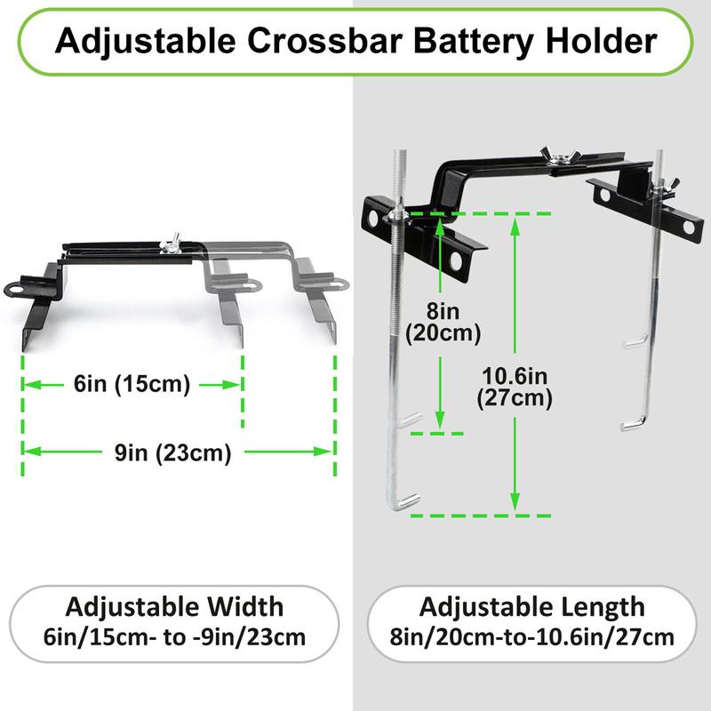 Adjustable Bracket Holder Corrosion Resistance Battery Retainer Rust Proof Battery Rod Bracket Thickened for Yacht Truck