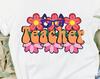 Teacher, Teachers Tshirt, Teachers Shirt, Teacher and Flowers, Educational Shirt, Colorful Tshirt