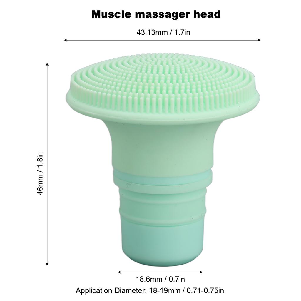 Brush Fascia Massager Head Silicone Replacement Muscle Massager Head for Reducing Soreness 18‑19mm