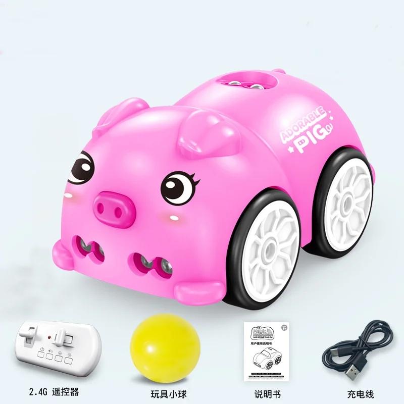 Zdalnie sterowany kreskówkowy pojazd elektryczny zabawka dla dzieci samochód z czujnikiem wykrywający unikanie przeszkód podążający samochód gąsienicowy prezent na Boże Narodzenie