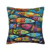 Fish Bait Pillow Case Colorful Printed Fish Fishing Pattern Kawaii Pillow Cover Graphic Pillowcases For Living Room Sofa