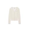Rib Knit Cardigan Cream Classic Logo