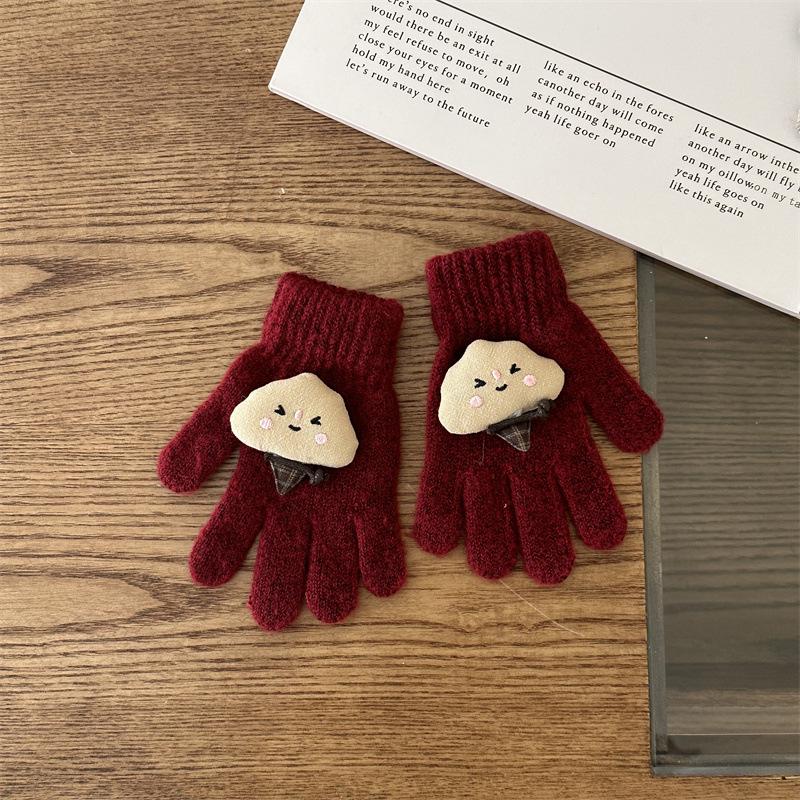 Autumn & Winter Cartoon Fingerless Knit Gloves for Boys & Girls - Warm Lamb Protection.