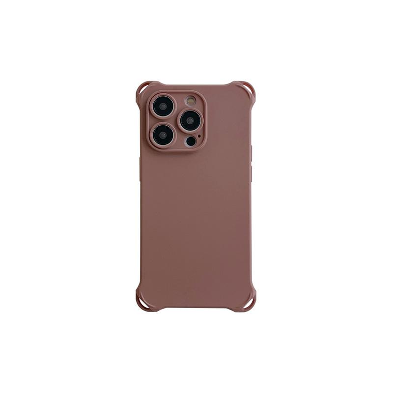 Solid color four corners anti-drop, suitable for Apple 14 mobile phone case integrated lanyard iPhone13 silicone 12promax soft case