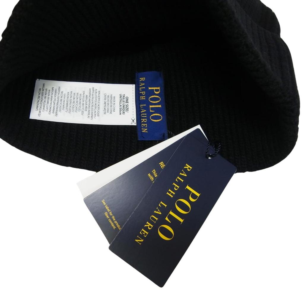 [Polo Ralph Lauren] Knit hat, knit cap, POLO Preppy Golden Retriever (JP, Alphabet, Free Size, Black) [Product]
