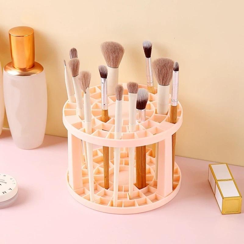 1Pcs Multi Hole Plastic Pencil Storage Rack Makeup Brush Holder For Desk Office Makeup Artist Classroom Stationery Storage